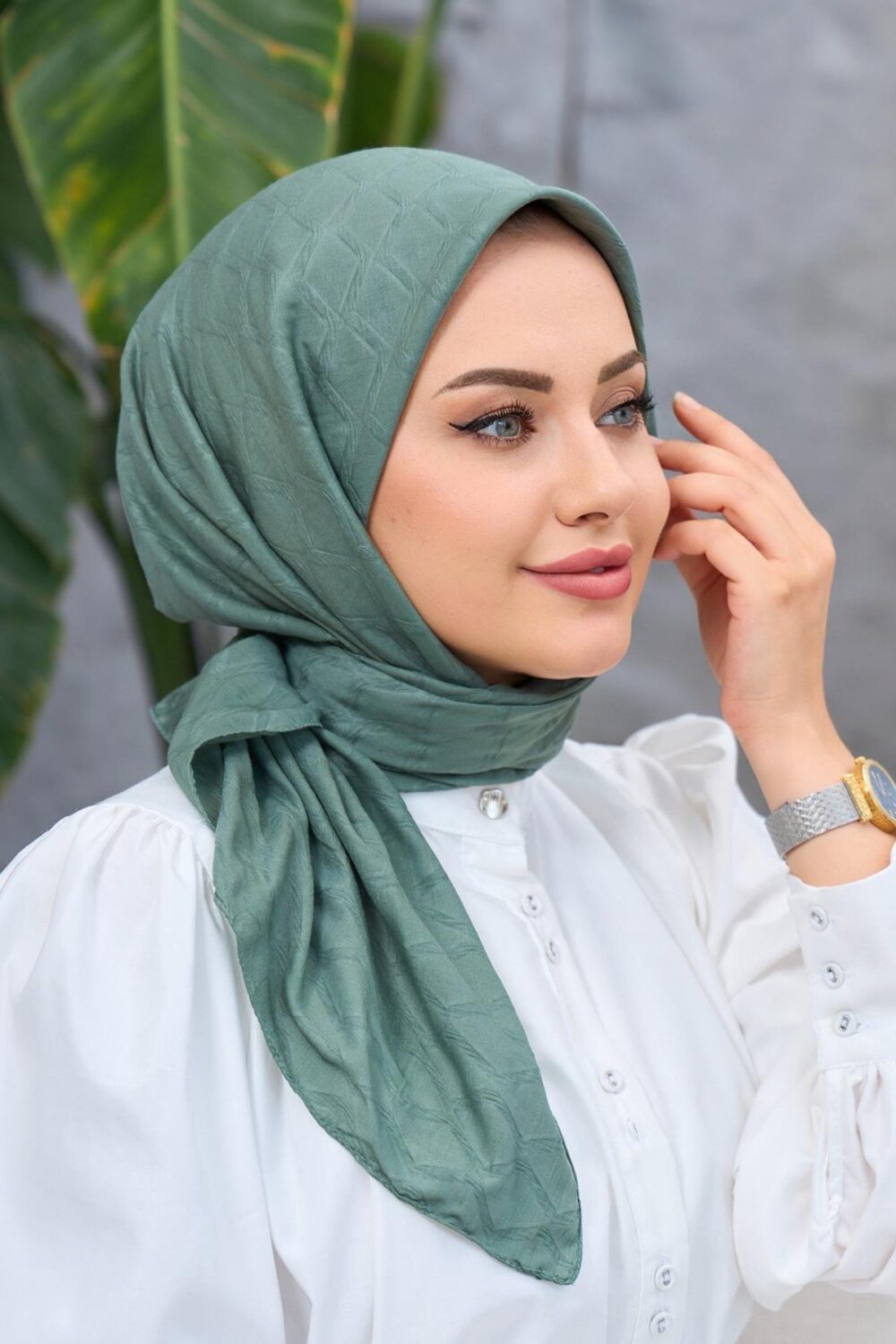 BAMBU JAKAR  EŞARP-MİNT YEŞİL - Görsel 2