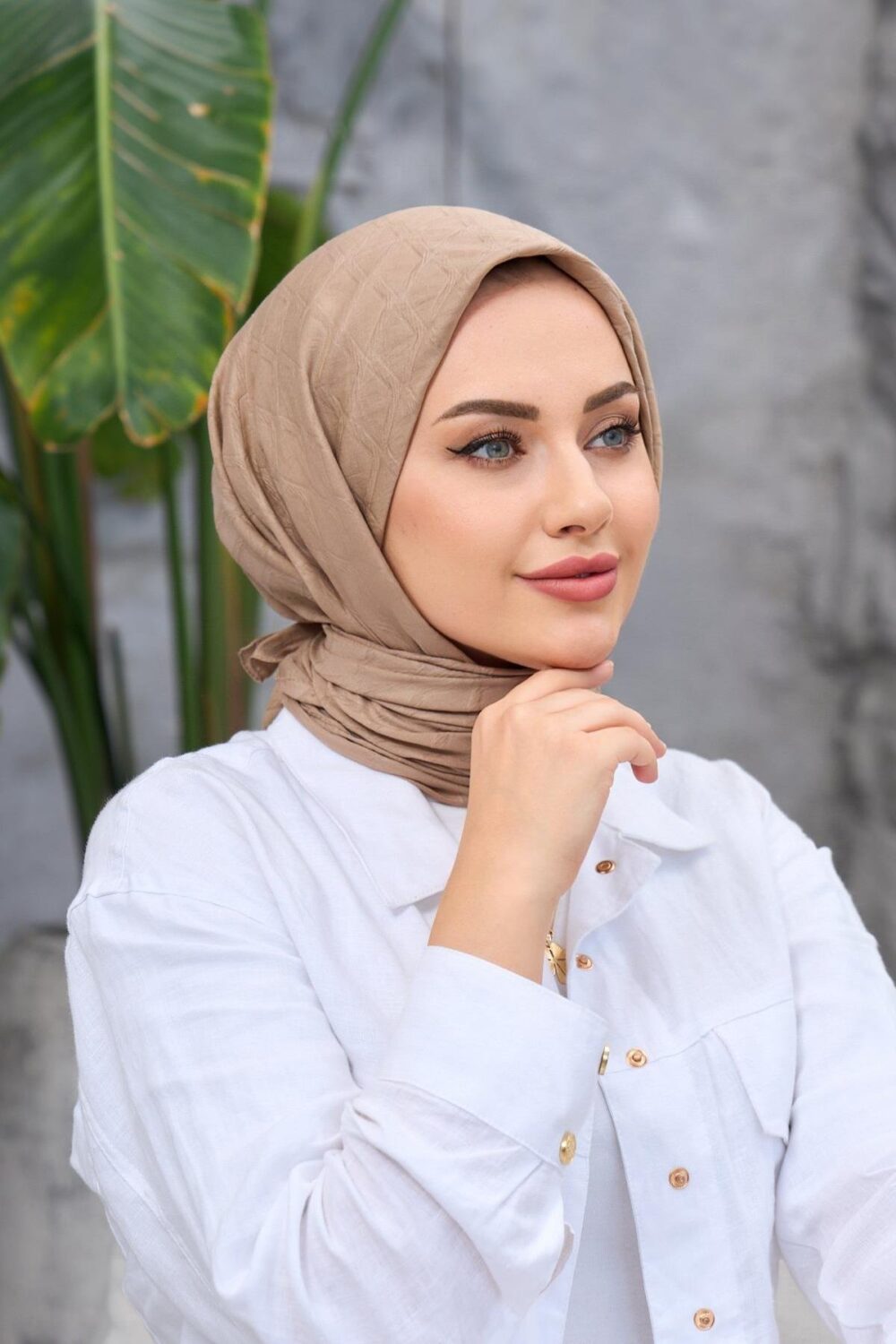BAMBU JAKAR EŞARP-SÜTLÜ KAHVE